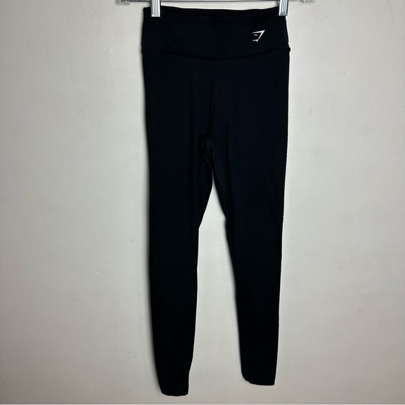 Gymshark Leggings Women's sz XS black Eyelet detail athleisure athletic gym - Picture 10 of 10